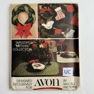 Vtg Sewing Pattern McCalls 5380 Avon Holiday Tapestry Xmas Projects Ornaments UC